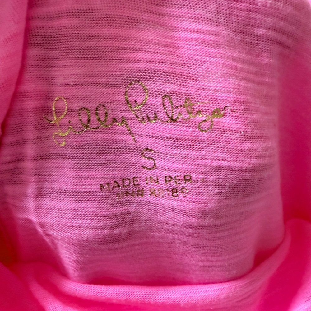 Lilly Pulitzer Hot Pink Ruffle V-Neck Tank - Picture 3 of 3
